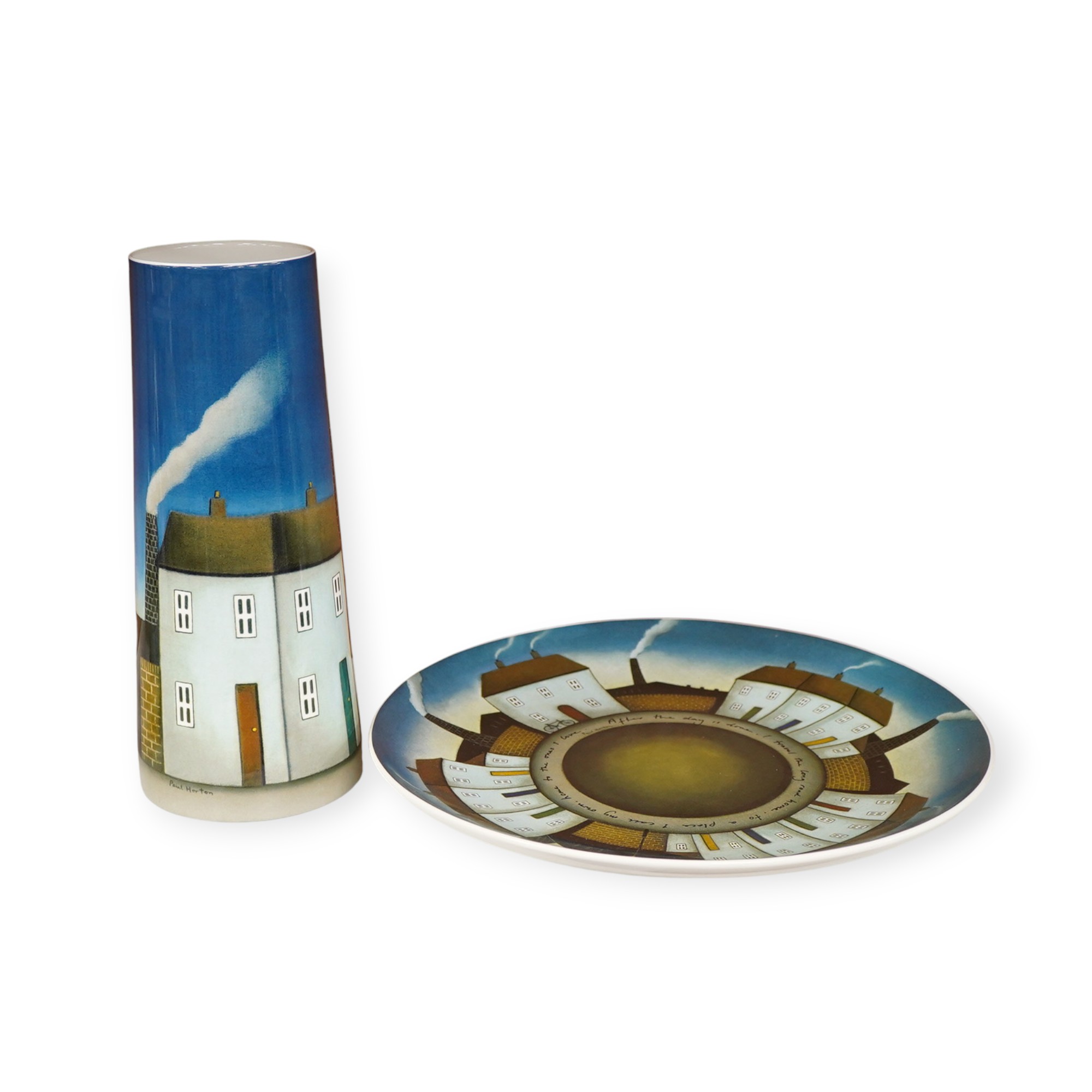 Paul Horton, ‘After the Day is Done’, limited edition vase- 30cm high and charger-34cm diameter